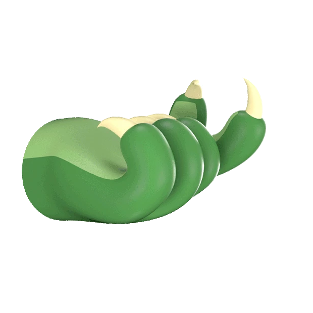 3D立体C4D龙年卡通绿色龙爪爪子卡通gif图素材