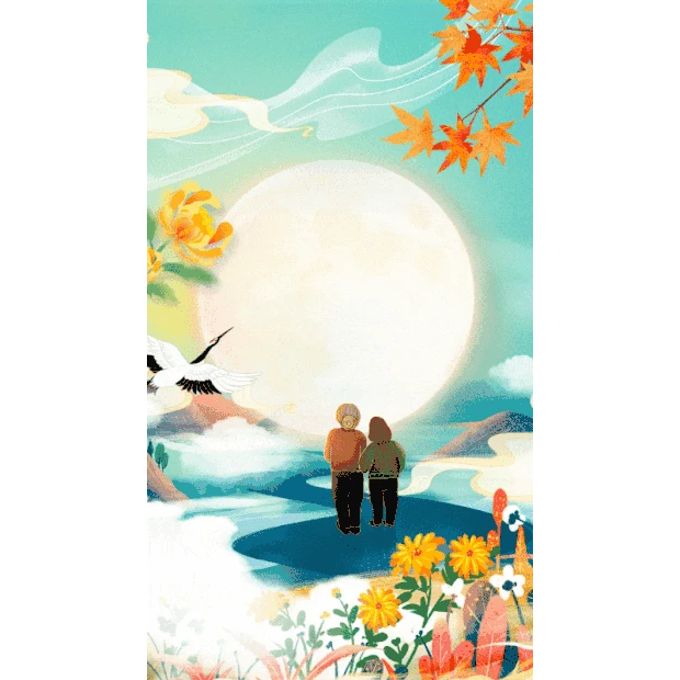 重阳节中国风老人竖版视频背景海报gif图素材