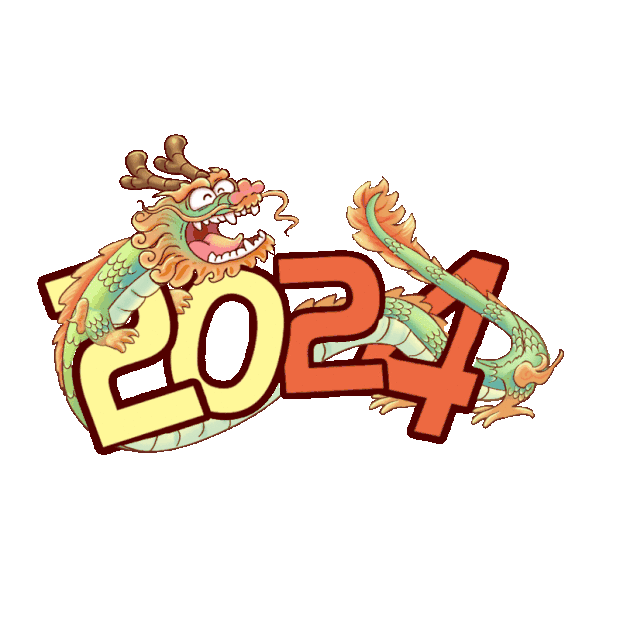 龙年春节新年新春过年2024年卡通字体动效gif图素材