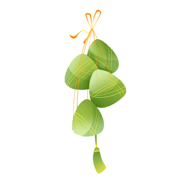 绿色端午节手绘一串粽子节日美食gif图片简约gif图素材