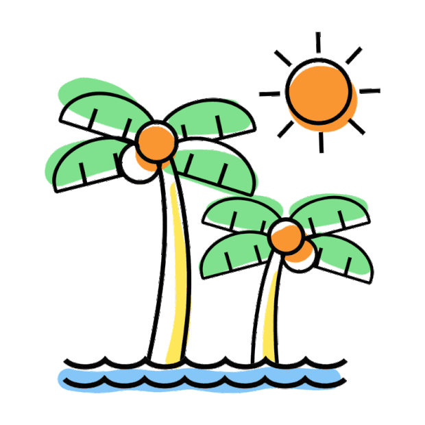 线条风夏日旅行椰子树gif图片简约gif图素材